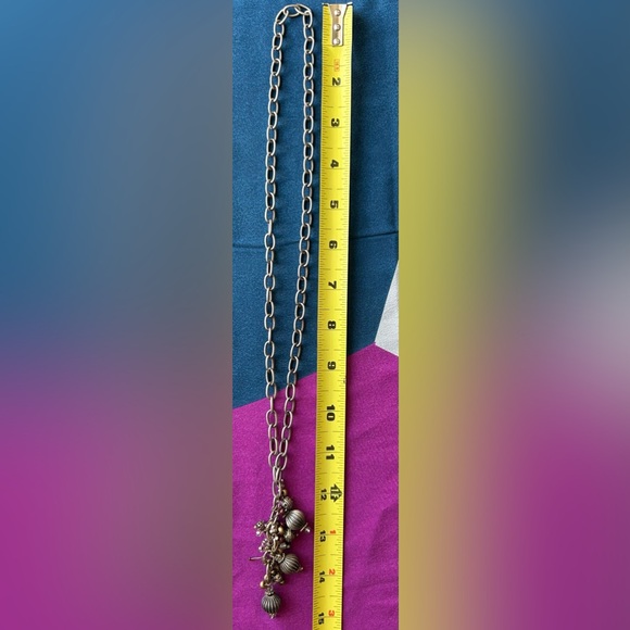 Brass Like Lariat Necklace - Picture 6 of 7